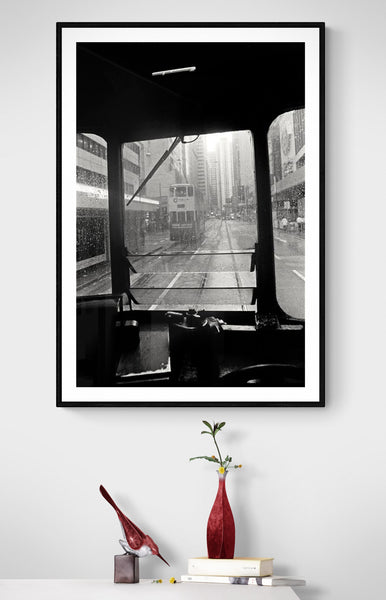 Tram on a rainy day, Hong Kong