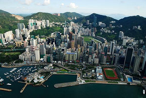 Aerial View of Hong Kong Victoria Harbour, Causeway Bay 2008