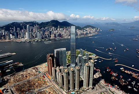Aerial View of International Commerce Centre, Victoria Harbour, 2008