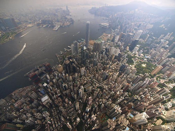 Aerial view of Victoria Harbour Hong Kong Island, 2008