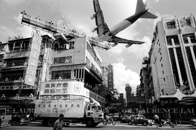 Landing Airplane Kai Tak Airport, Kowloon, 1998