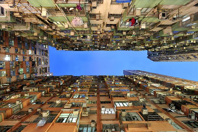 High Density Hong Kong, Housing - Yick Cheong Building at Night
