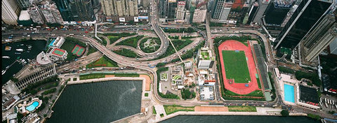 Aerial view of Wan Chai 2011 - Panoramic