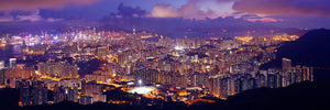Victoria Harbour Night Panoramic Hong Kong 2017