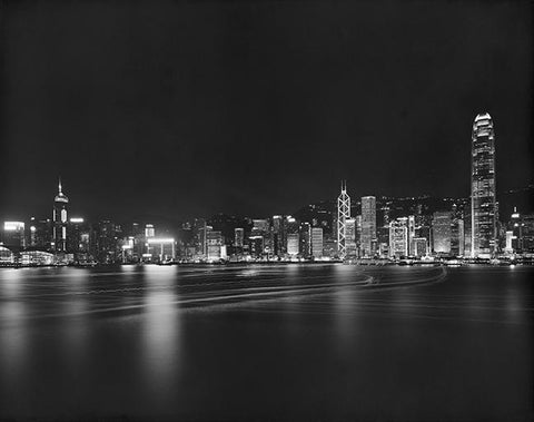 Victoria Harbour of Hong Kong - Black and White