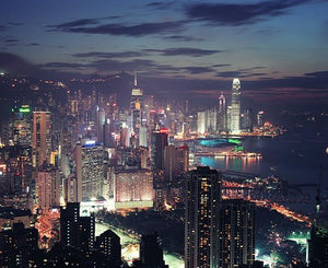 Victoria Harbour Night view - Causeway Bay and Central